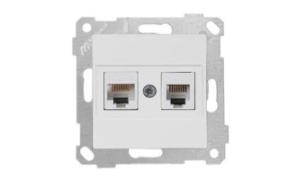 Rita - Розетка телефонная RJ-12+RJ-45 кат.5е, белая