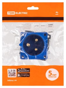 Вилка 623 скрытая 2Р+РЕ 32А 220В IP44 TDM