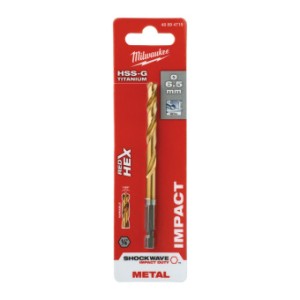 Сверло по металлу Shockwave Red Hex HSS-G Tin 6,5 мм (1 шт), MILWAUKEE
