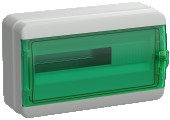 TEKFOR Корпус пластиковый КМПн-18 IP65 зеленая прозрачная дверь IEK