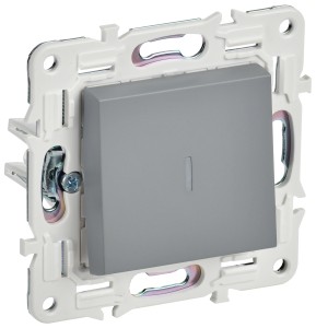 SKANDY Выключатель 1-клавишный проходной с индикацией 10А SK-V08Gr серый IEK