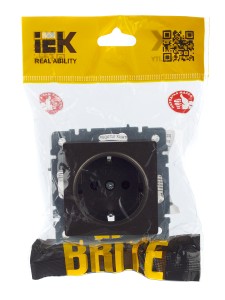BRITE Розетка 1-местная с заземлением без защитных шторок 16А РС11-1-0-БрТБ темная бронза IEK