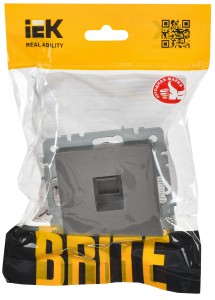 BRITE Розетка компьютерная RJ45 кат.6 РК11-БрС сталь IEK