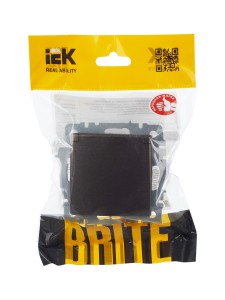 BRITE Розетка 1-местная с заземлением с защитными шторками и крышкой 16А IP20 РСбш10-3-БрТБ темная бронза IEK