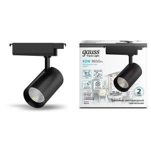 Светильник трековый Gauss цилиндр 42W 3650lm 4000K 180-240V IP20 90*240мм черный угол 24º LED 1/20