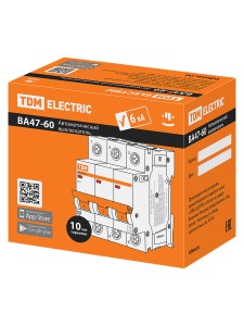 Автоматический выключатель ВА47-60 3Р 16А 6кА х-ка В TDM