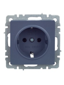 BRITE Розетка 1-местная с заземлением без защитных шторок 16А РС11-1-0-БрМ маренго IEK