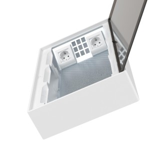 Щиток 36 мод настенный слаботочный FRAME, белый, с тонированной дверцей,с монтажной платой, в комплекте с 2 розетками Viva (арт. 45005) и 2коробками PDD (арт. 10033) DKC