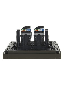FORTE&PIANO Розетка компьютерная двойная RJ45 кат.5E FP333 серый IEK