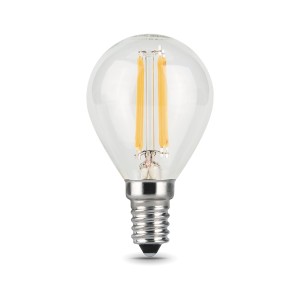 Лампа Gauss Filament Шар 5W 450lm 4100К Е14 LED 1/10/50