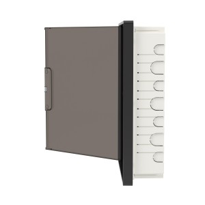 Щиток 24 мод встраиваемый FRAME, черный, с тонированной дверцей, с 4шинами PEN (2шт на 8 отв. и 2шт на 6 отв.) DKC