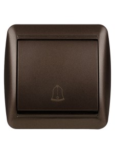 Кнопка звонковая открытой установки IP44 6А шоколад "Селигер" TDM