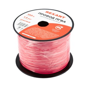 Провод ПГВА 1х1,50мм², красный, бухта 100м REXANT