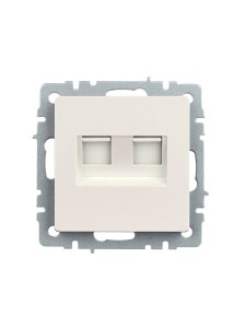 BRITE Розетка компьютерная двойная кат.5E RJ45 РК10-2-БрЖ жемчуг IEK