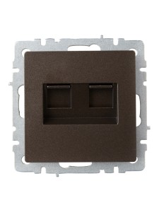 BRITE Розетка компьютерная двойная RJ45 кат.6 РК11-2-БрТБ темная бронза IEK