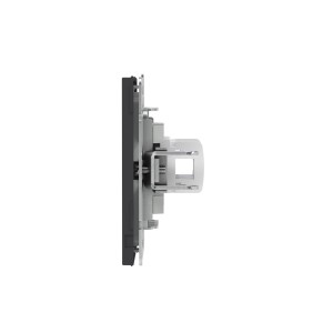 Компьютерная розетка RJ-45 без шторки, кат.6А двойная, KANT, черный уголь DKC