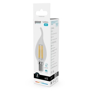 Лампа Gauss Filament Elementary Свеча на ветру 8W 540lm 4100К Е14 LED