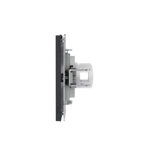Компьютерная розетка RJ-45 без шторки, кат.5е двойная, KANT, черный уголь DKC
