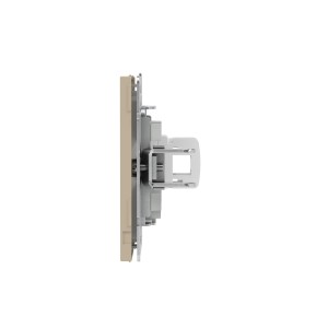 Компьютерная розетка RJ-45 без шторки, кат.6А одинарная,KANT, ванильный марципан DKC