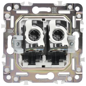 SKANDY Розетка компьютерная двойная RJ45 кат.5E SK-K03Bl черный IEK