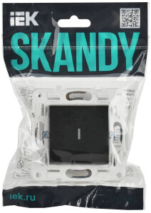 SKANDY Выключатель 1-клавишный проходной с индикацией 10А SK-V08Bl черный IEK
