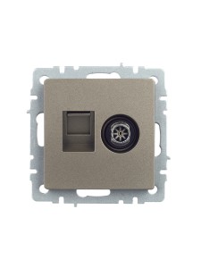 BRITE Розетка двойная TV+RJ45 кат.5E РТВ/РК12-БрШ шампань IEK