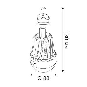 Антимоскитный светильник Gauss Mosquito с подвесом, 7Вт, 3AAA, 1/40