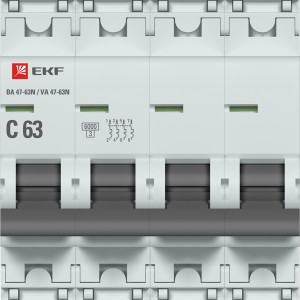 Автоматический выключатель 4P 63А (C) 6кА ВА 47-63N EKF PROxima