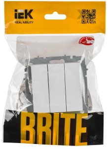 BRITE Выключатель 3-клавишный 10А ВС10-3-0-БрАБ арктический белый IEK