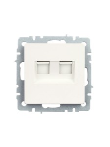 BRITE Розетка двойная RJ11+RJ45 кат.5E РК/Т12-БрЖ жемчуг IEK