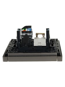 FORTE&PIANO Розетка двойная RJ11+RJ45 кат.5E FP535 сталь IEK