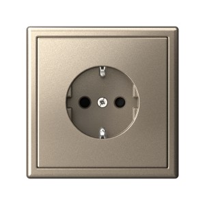 ARTGALLERY РОЗЕТКА с заземлением со шторками, 16А, механизм, быстрозажим. клем., ШАМПАНЬ
