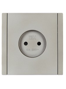 FORTE&PIANO Розетка 1-местная без заземления с защитными шторками винтовое крепление 10А FP517 сталь IEK