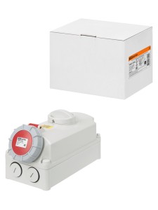 Розетка настенная, с выключателем и блокировкой IP67 63А 3Р+РЕ 380В TDM