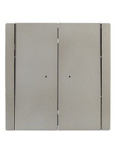 FORTE&PIANO Выключатель 2-клавишный проходной с индикацией 10А FP508 сталь IEK