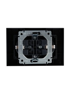 BRITE Розетка 2-местная с заземлением с защитными шторками 16А в сборе РСш12-3-БрМ маренго IEK