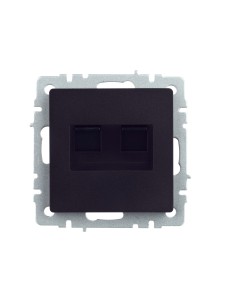 BRITE Розетка компьютерная двойная RJ45 кат.5E РК10-2-БрЧ черный IEK
