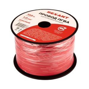 Провод ПГВА 1х1,00мм², красный, бухта 100м REXANT