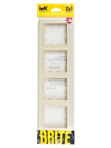 BRITE Рамка 4-местная РУ-4-БрКр бежевый IEK