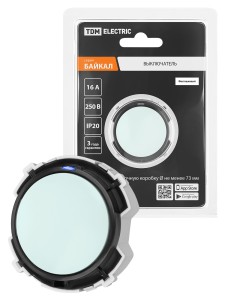 Выключатель 1-кл. 16А 250В проходной кнопочный механизм фисташковый, "Байкал" TDM