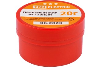 Флюс для пайки, паяльный жир активный, 20 г, банка, инд. упаковка, серия "Алмаз" TDM