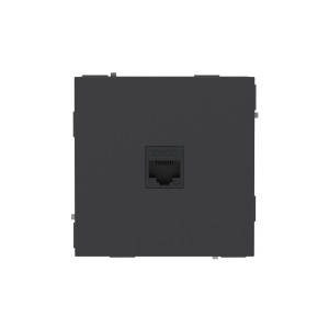 Компьютерная розетка RJ-45 без шторки, кат.6А одинарная,KANT, черный уголь DKC
