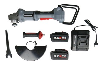 Аккумуляторная бесщеточная УШМ E0234 PROFIPOWER Серия 40B 40B-230 (40В, 230мм, Li-ion-2шт, 8.0Ач, 0-6000об/мин, З/У)