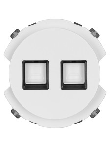 Розетка компьютерная двойная RJ45 белая, "Байкал" TDM