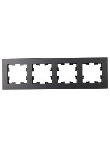 BRITE Рамка 4-местная РУ-4-2-Бр стекло черный матовый IEK