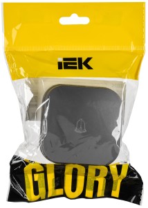 GLORY Выключатель 1-клавишный для открытой установки самовозвратный 10А ВСс20-1-0-ХСм сталь матовый IEK
