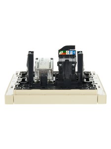 FORTE&PIANO Розетка двойная TV+RJ45 кат.5E FP436 ваниль IEK
