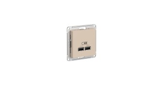 ATLASDESIGN USB РОЗЕТКА A+A, 5В/2,1А, 2х5В/1,05А, механизм, ПЕСОЧНЫЙ
