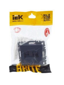 BRITE Розетка двойная RJ11+RJ45 кат.5E РК/Т12-БрМ маренго IEK