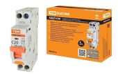 Автоматический Выключатель Дифференциального тока одномодульный АВДТ 63М 2P(1P+N) C20 30мА 4,5кА тип АС TDM